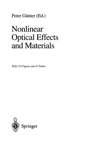 Nonlinear Optical Effects and Materials