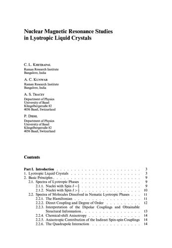 Nuclear Magnetic Resonance Studies in Lyotropic Liquid Crystals