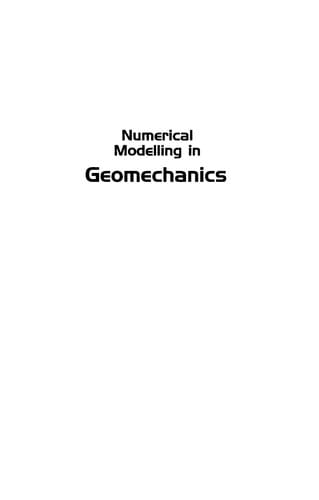 NUMERICAL MODELLING IN GEOMECHANICS; ED. BY MANUEL PASTOR