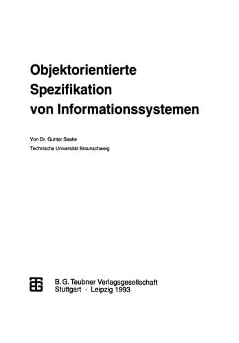 Objektorientierte Spezifikation von Informationssystemen