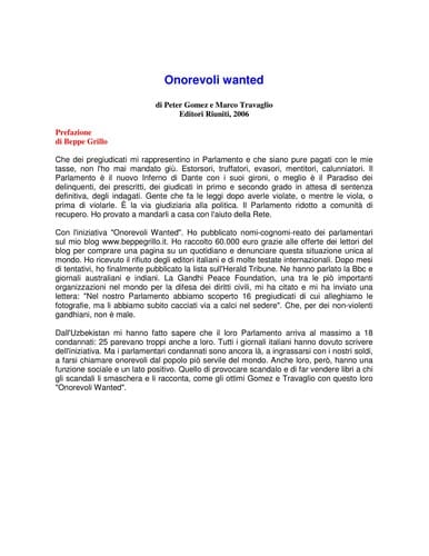 Onorevoli wanted