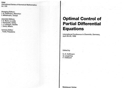 Optimal control of partial differential equations