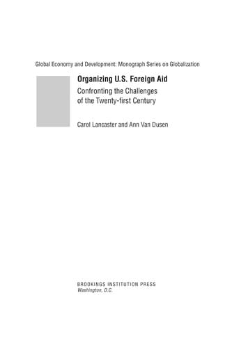 Organizing U. S. foreign aid