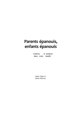 Parents épanouis, enfants épanouis