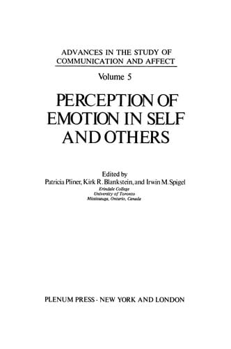 Perception of Emotion in Self and Others