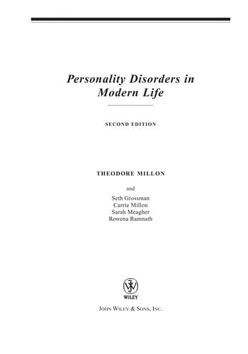 Personality Disorders in Modern Life
