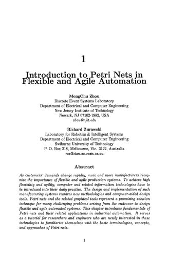 Petri Nets in Flexible and Agile Automation