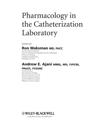 Pharmacology in the catheterization laboratory