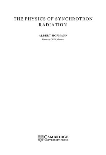 The physics of synchrotron radiation