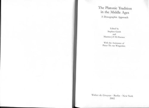 The platonic tradition in the Middle Ages: a doxographic approach