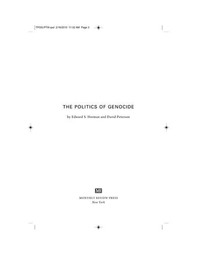 The politics of genocide