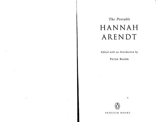 The Portable Hannah Arendt
