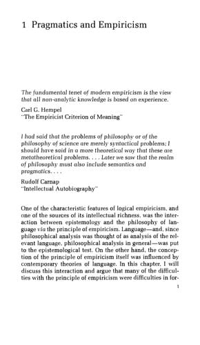 Pragmatics and empiricism