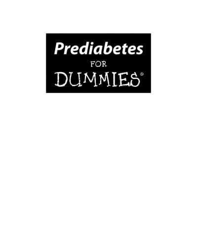 Prediabetes for dummies