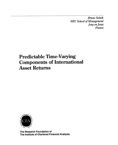 Predictable time-varying components of international asset returns