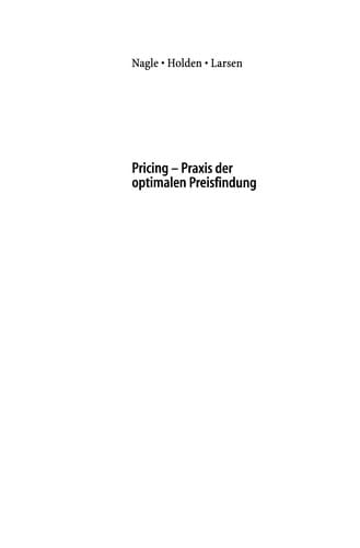 Pricing -- Praxis der optimalen Preisfindung
