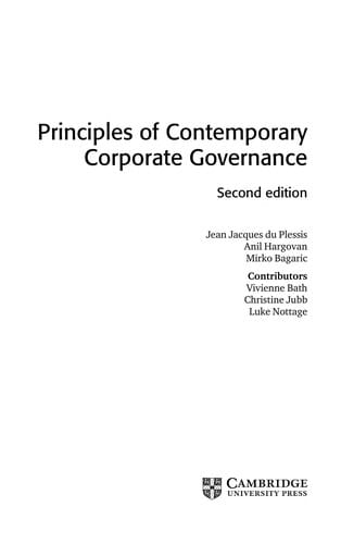 Principles of contemporary corporate governance