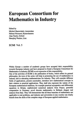 Proceedings of the Third European Conference on Mathematics in Industry