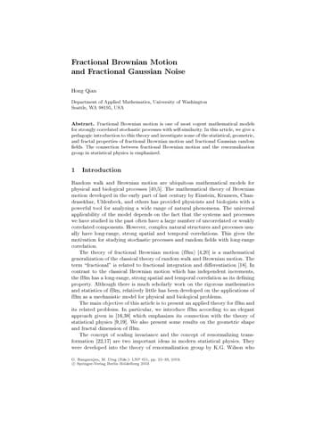 Processes with long-range correlations