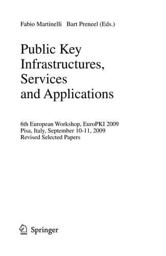 Public Key Infrastructures, Services and Applications