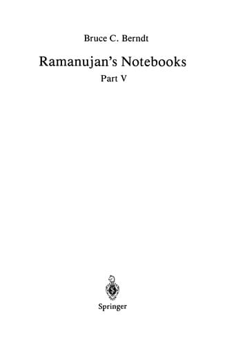Ramanujan's Notebooks