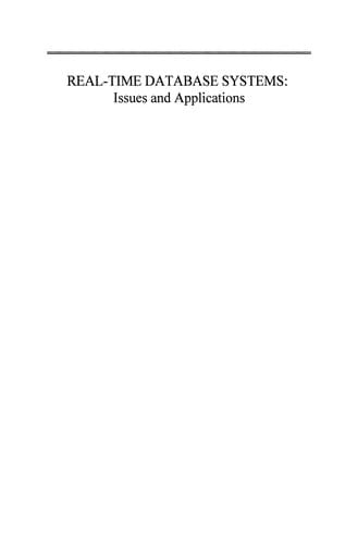 Real-Time Database Systems