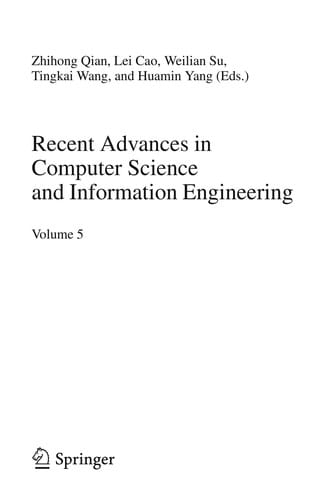 Recent Advances in Computer Science and Information Engineering
