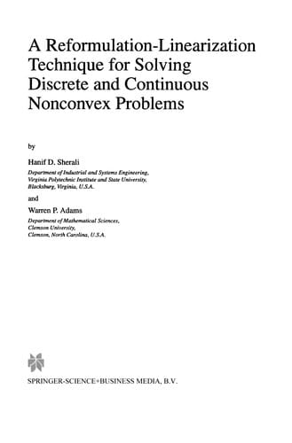 A Reformulation-Linearization Technique for Solving Discrete and Continuous Nonconvex Problems