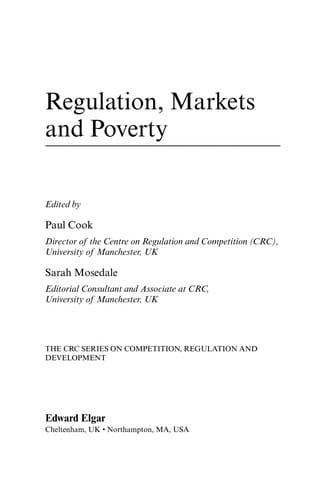 REGULATION, MARKETS AND POVERTY; ED. BY PAUL COOK