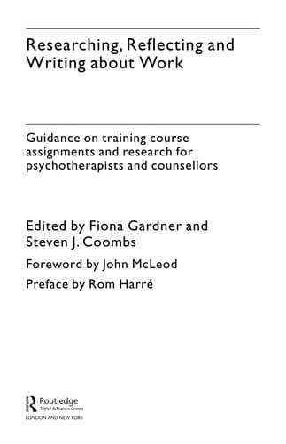 Researching, reflecting, and writing about work