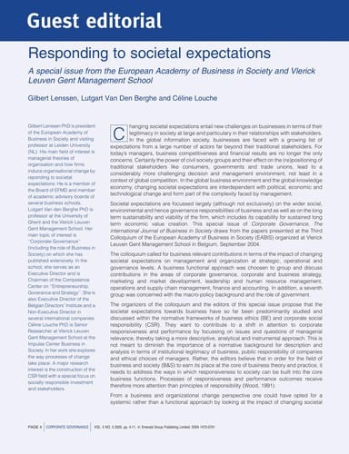 Responding to societal expectations