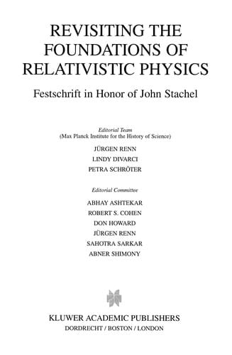 Revisiting the foundations of relativistic physics