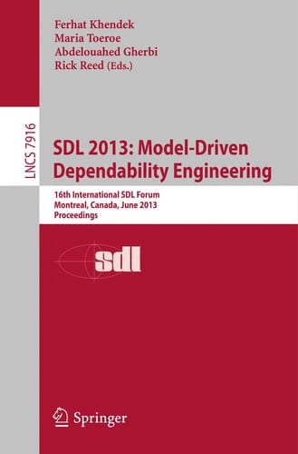 SDL 2013: Model-Driven Dependability Engineering
