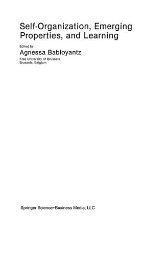 Self-Organization, Emerging Properties, and Learning