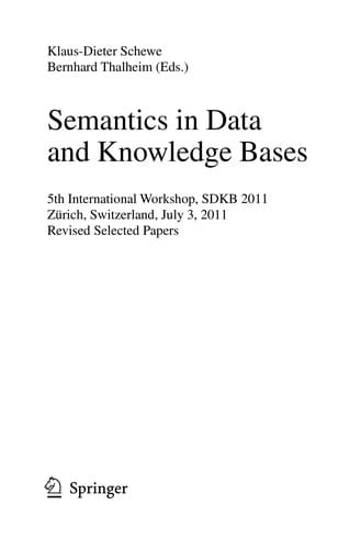Semantics in Data and Knowledge Bases