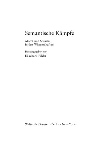 Semantische K ampfe: Macht und Sprache in den Wissenschaften