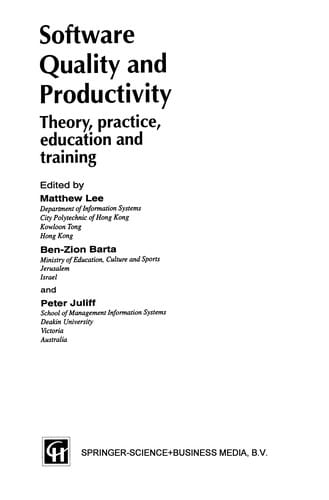 Software Quality and Productivity