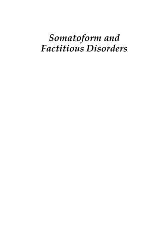 Somatoform and factitious disorders