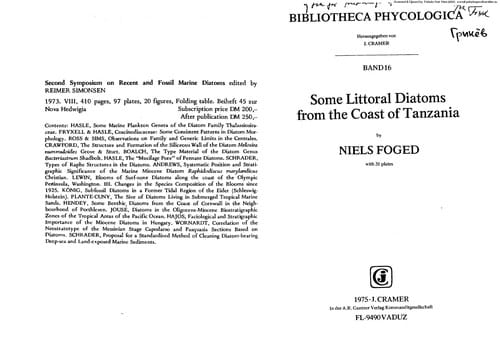 Some littoral diatoms from the coast of Tanzania