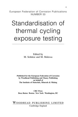 Standardisation of thermal cycling exposure testing