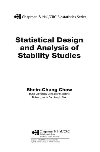 Statistical design and analysis of stability studies