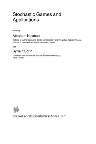 Stochastic Games and Applications