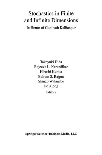 Stochastics in finite and infinite dimensions