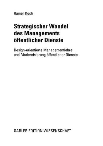 Strategischer Wandel des Managements öffentlicher Dienste