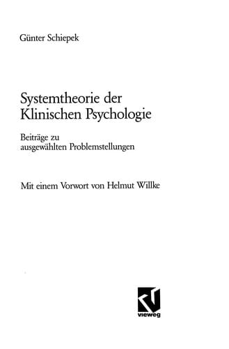 Systemtheorie der Klinischen Psychologie
