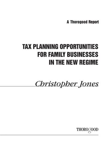 Tax Planning Opportunities Foor Family Business in the New Regime