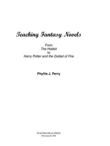 Teaching the fantasy novel