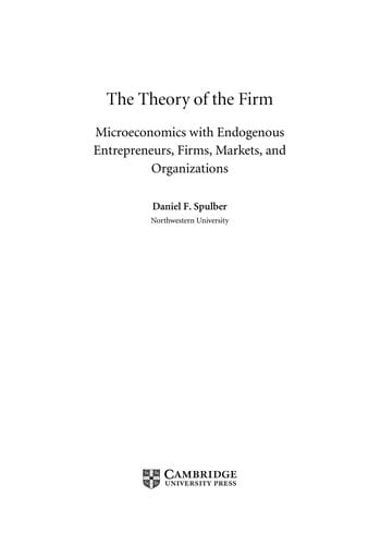 The theory of the firm