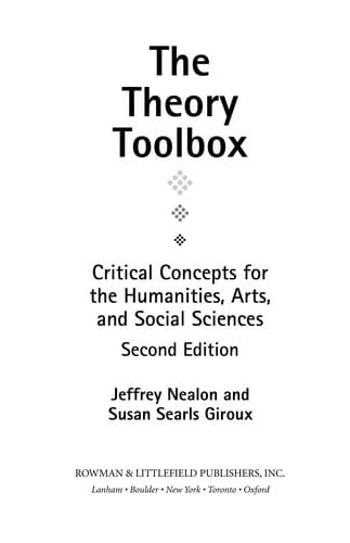 The theory toolbox