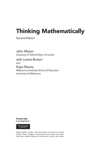 Thinking mathematically